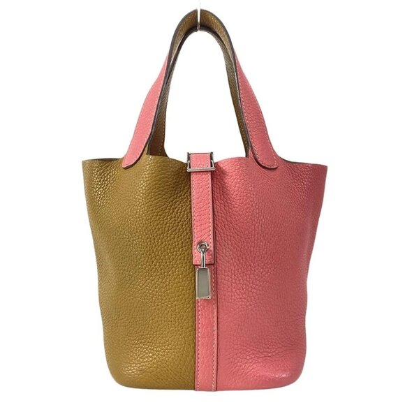 HERMES Picotin Lock Ccossack PM - Rose Azalee Sesame Taurillon Clemence Y - Picture 2 of 14